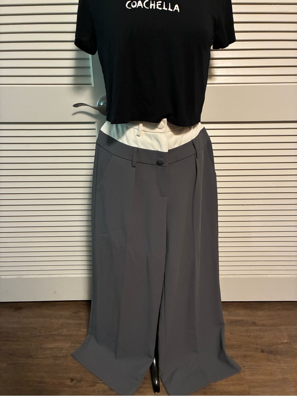Nasty Gal Gray Wide Leg Trousers